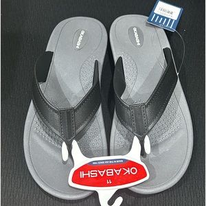 NWT Okabashi Women's Size 11 Black Flip Flop Slip Resistant Arch Support